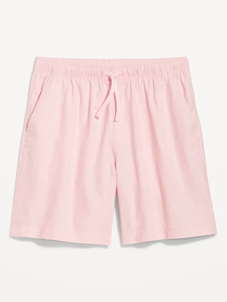 Linen-Blend Jogger Shorts -- 7-inch inseam