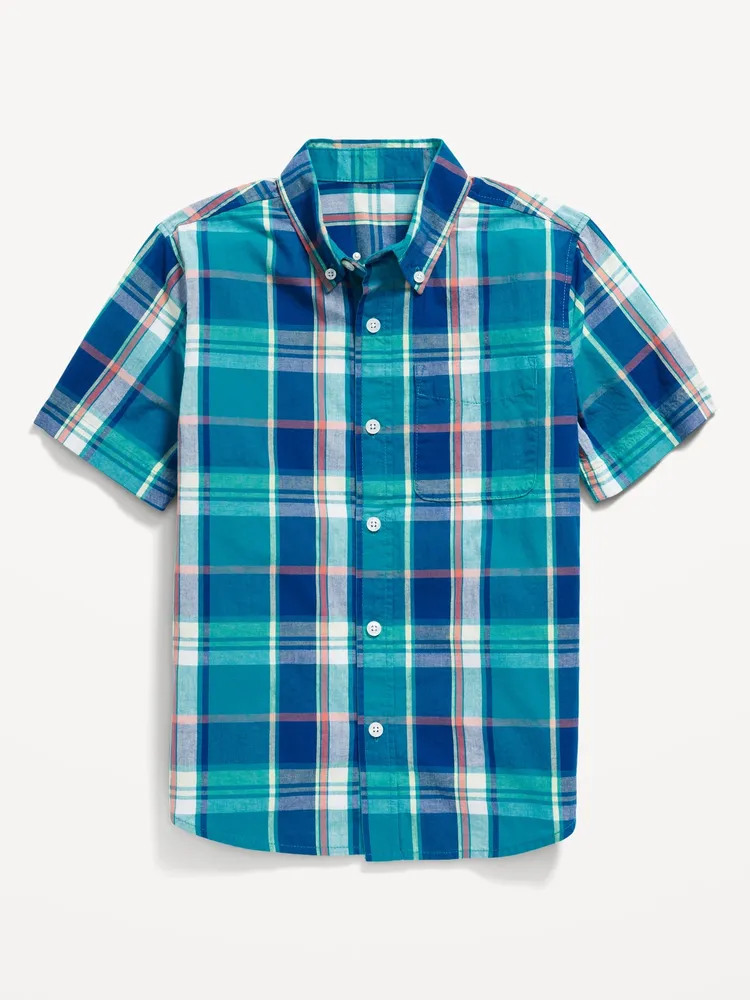 Short-Sleeve Printed Poplin Shirt for Boys