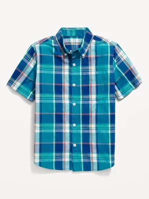 Short-Sleeve Printed Poplin Shirt for Boys