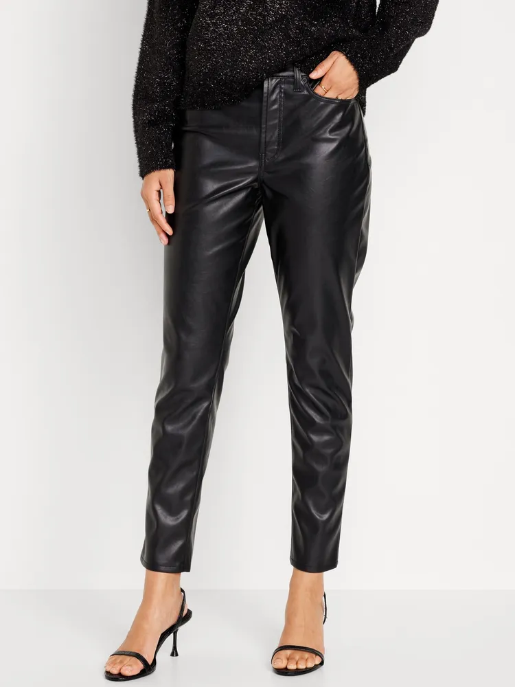 Old Navy High-Waisted OG Straight Faux-Leather Ankle Pants for