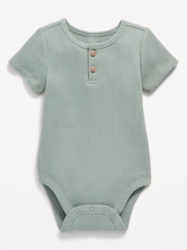 Old Navy Unisex Thermal-Knit Henley Bodysuit for Baby