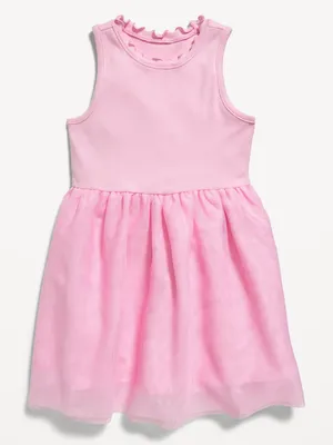Sleeveless Fit and Flare Tutu Dress for Toddler Girls