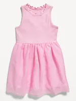 Sleeveless Fit and Flare Tutu Dress for Toddler Girls