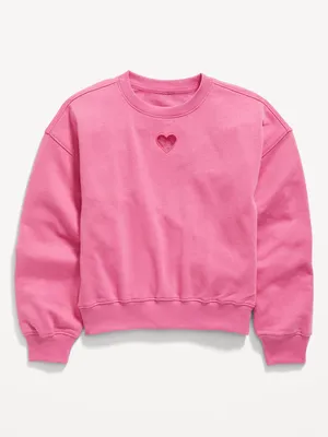 Slouchy Crew-Neck Graphic Sweatshirt for Girls