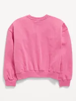 Slouchy Crew-Neck Graphic Sweatshirt for Girls