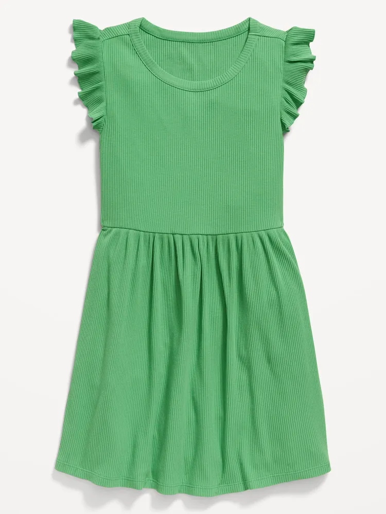 Ruffled-Sleeve Fit & Flare Dress for Girls