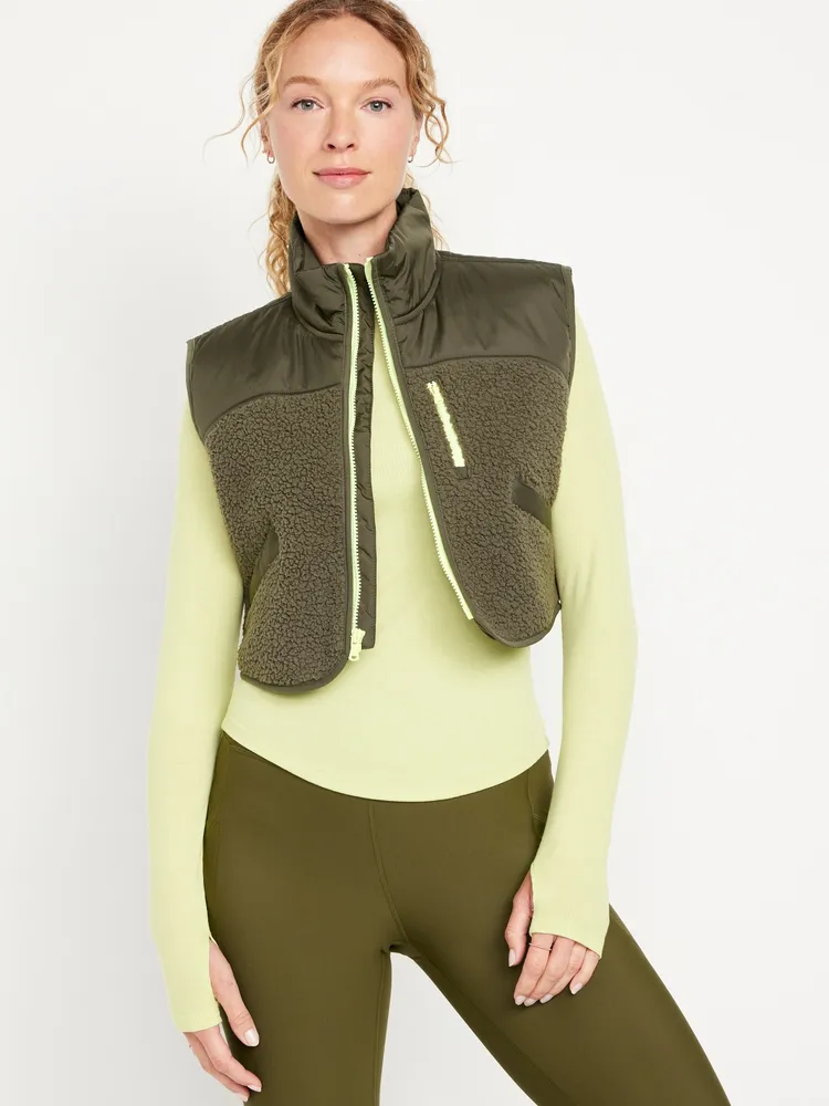 Crop Hybrid Zip Vest