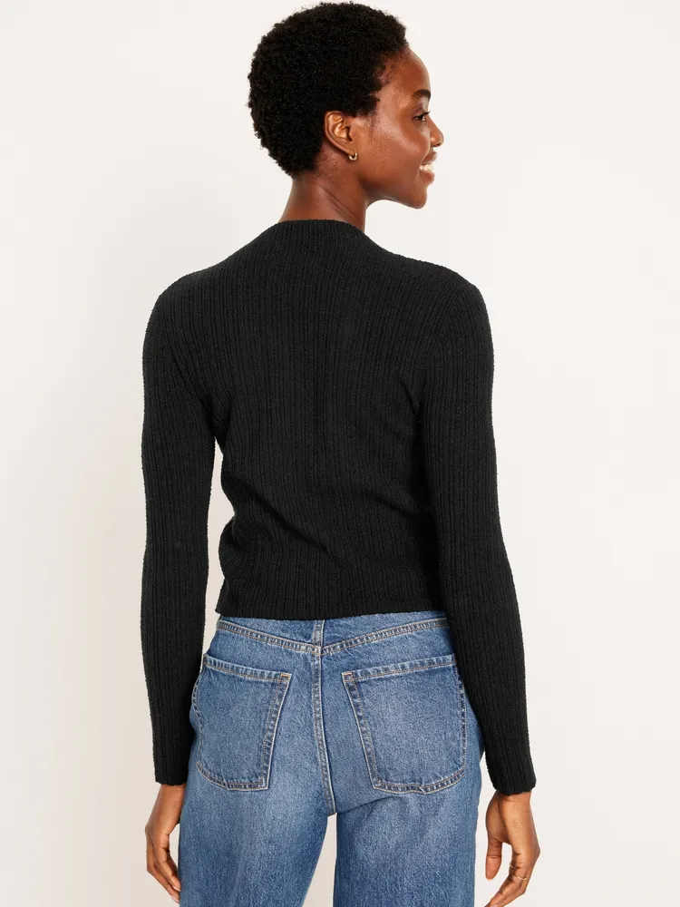 Rib-Knit Crop Sweater