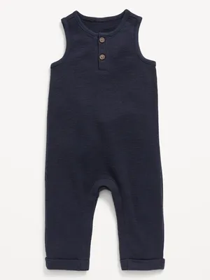 Unisex Sleeveless Henley One-Piece for Baby
