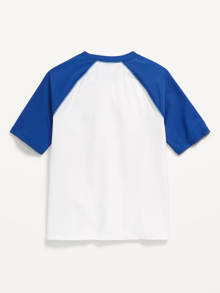 Raglan-Sleeve Rashguard Swim Top for Boys