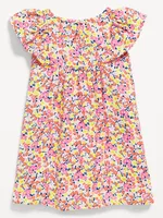 Printed Flutter-Sleeve Dress for Toddler Girls