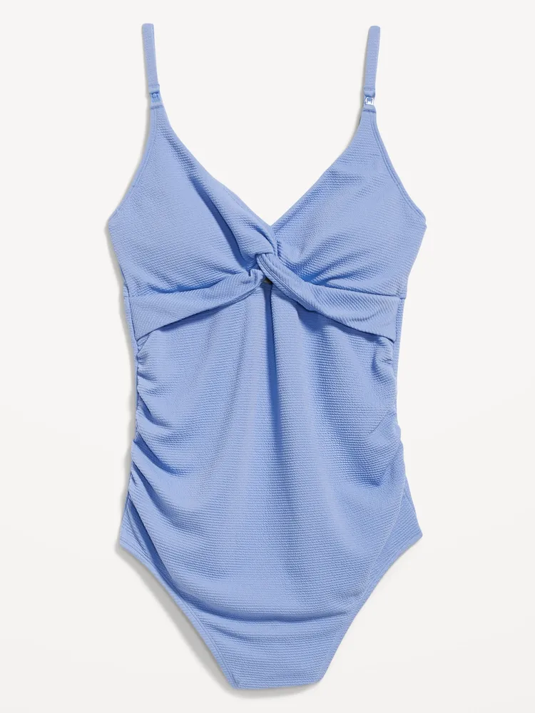 Maternity Twist-Front Nursing Swimsuit