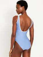 Half Zip One-Piece Swimsuit