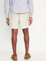 Linen-Blend Jogger Shorts -- 5-inch inseam