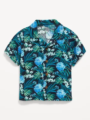Linen-Blend Floral Camp Shirt for Baby