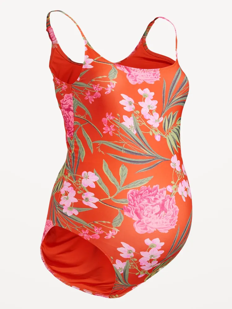 Maternity Scoop Neck One-Piece Swimsuit