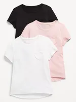 Softest Short-Sleeve Heart Pocket T-Shirt 3-Pack for Girls