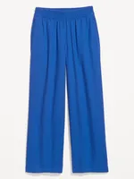 High-Waisted Linen-Blend Wide-Leg Pants