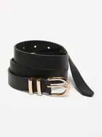 Double Loop Skinny Belt for Women