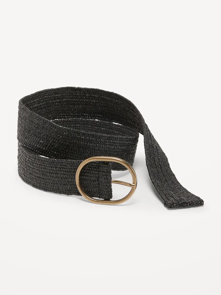 Raffia O-Ring Belt for Women