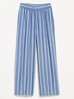 High-Waisted Linen-Blend Wide-Leg Pants