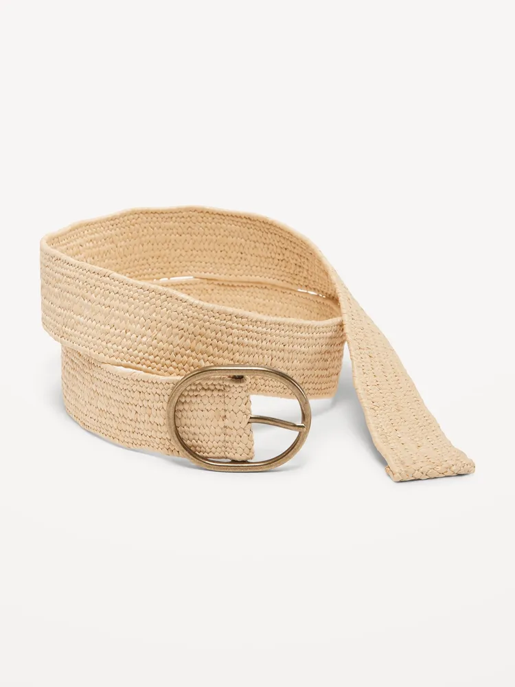 Raffia O-Ring Belt for Women