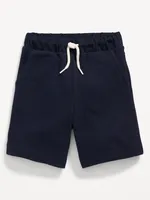 Functional-Drawstring French Terry Pull-On Shorts for Toddler Boys