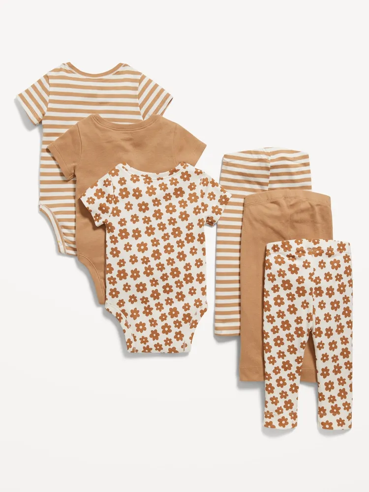 Unisex Bodysuit & Leggings 6-Pack for Baby