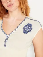 Waist-Defined Smocked Top