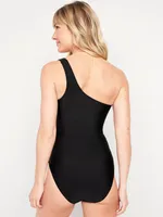 Twist-Front One-Shoulder Swimsuit