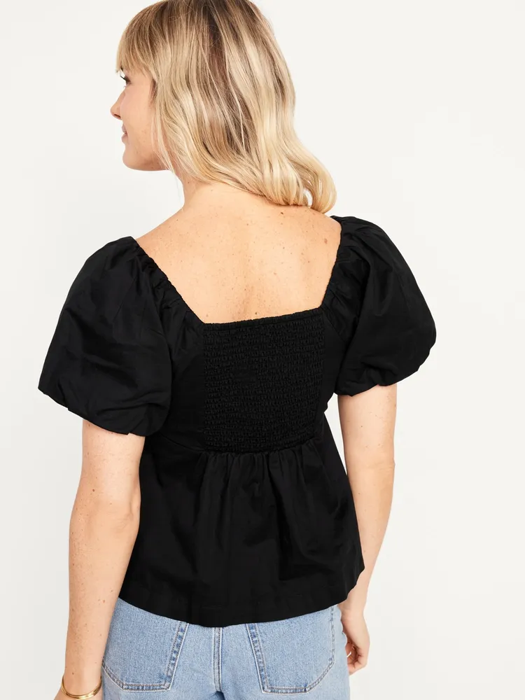 Waist-Defined V-Neck Top