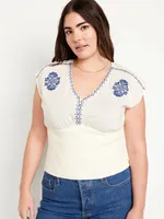 Waist-Defined Smocked Top