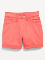 French Terry Rolled-Cuff Midi Shorts for Girls