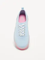 Elastic-Lace Canvas Sneakers for Girls