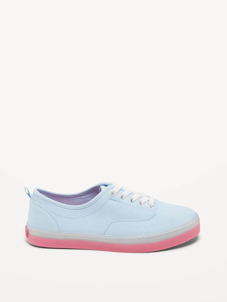 Elastic-Lace Canvas Sneakers for Girls