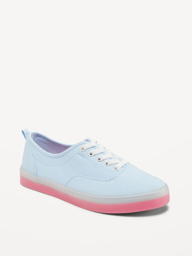 Elastic-Lace Canvas Sneakers for Girls