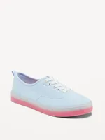 Elastic-Lace Canvas Sneakers for Girls