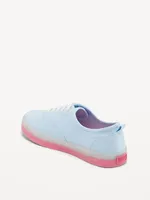 Elastic-Lace Canvas Sneakers for Girls