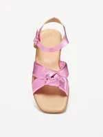 Faux-Leather Knotted Strap Sandals for Girls