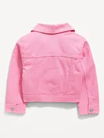 Cropped Trucker Twill Jacket for Toddler Girls