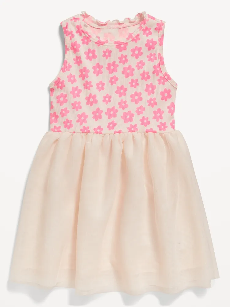 Sleeveless Fit and Flare Tutu Dress for Toddler Girls