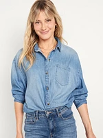 Oversized Button-Down Boyfriend Shirt
