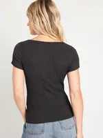 Fitted Square-Neck T-Shirt