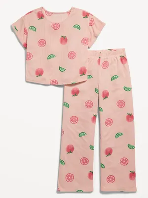 Rib-Knit Pajama Set for Girls