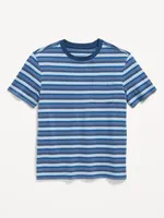 Textured Striped Short-Sleeve Pocket T-Shirt for Boys