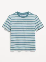 Textured Striped Short-Sleeve Pocket T-Shirt for Boys