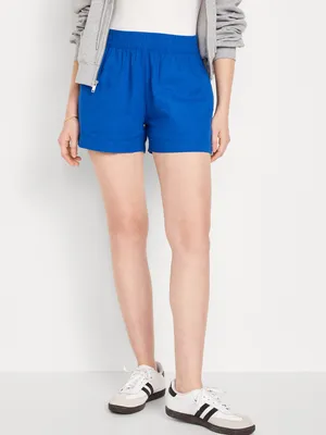 Linen-Blend Shorts -- inseam