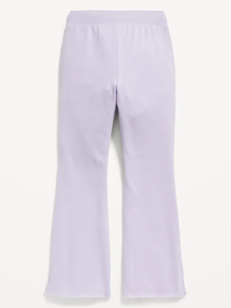 French-Terry Side-Slit Flare Sweatpants for Girls