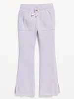 French-Terry Side-Slit Flare Sweatpants for Girls