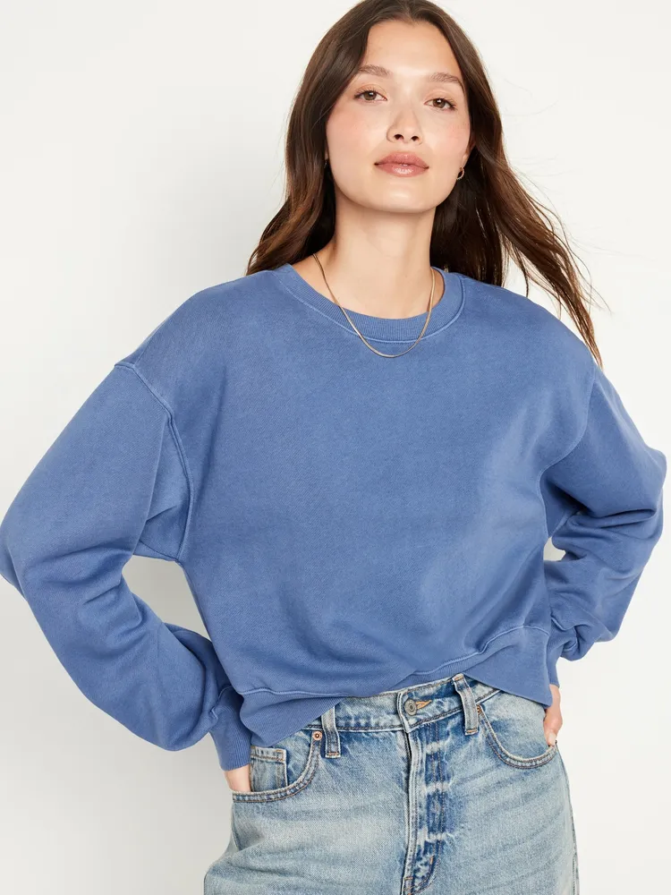 Cropped Vintage French-Terry Sweatshirt for Women